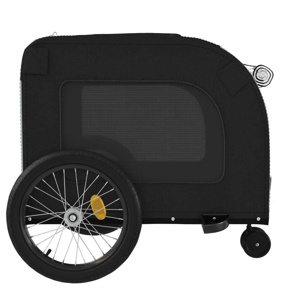 Glamorous Pups : vidaXL Pet Bike Trailer Black and Grey Oxford fabric, Iron, PVC Medium