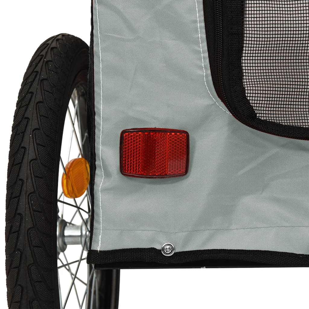 Glamorous Pups : vidaXL Pet Bike Trailer Black and Grey Oxford fabric, Iron, PVC Medium