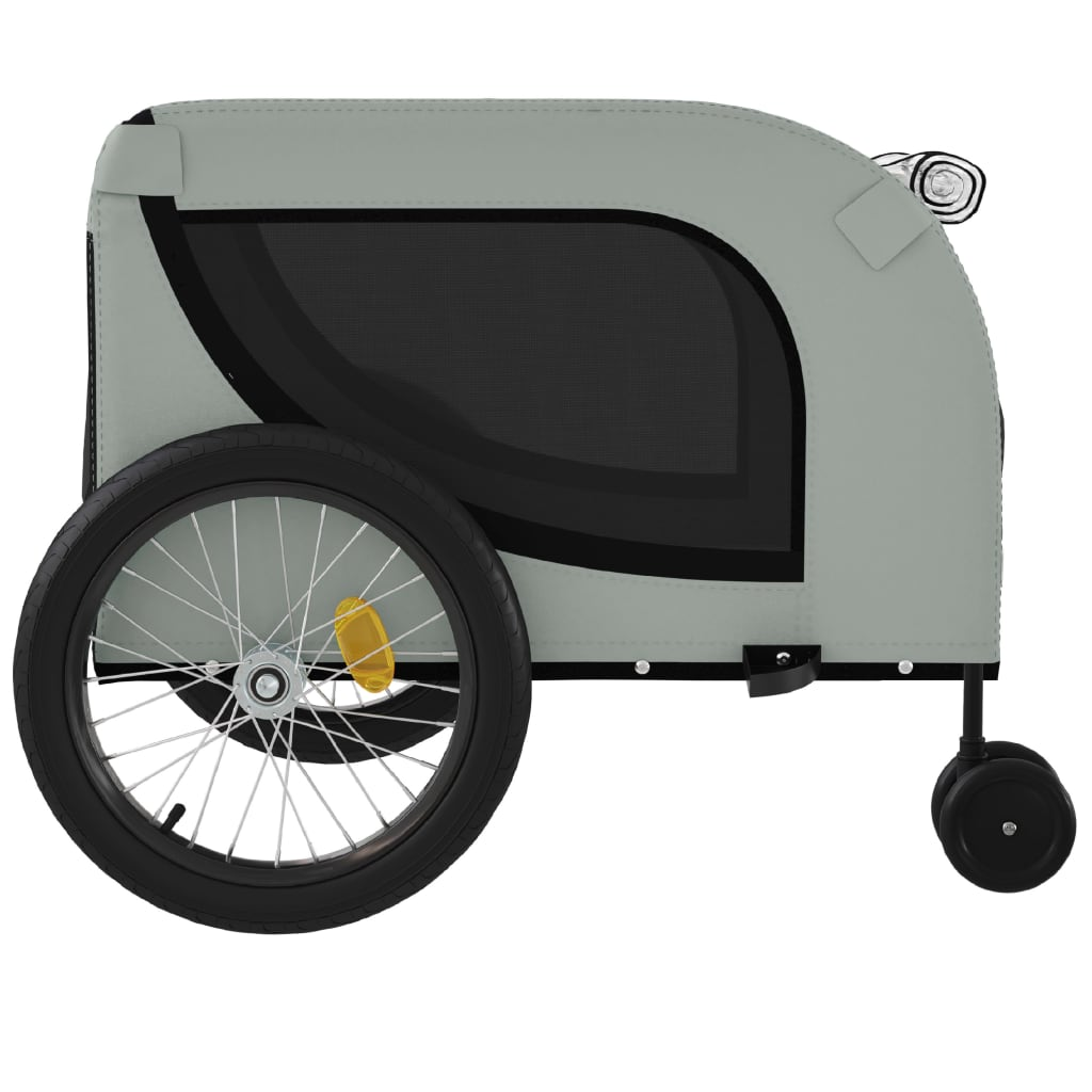 Glamorous Pups : vidaXL Pet Bike Trailer Grey and Black Oxford Fabric, Iron, PVC Standard