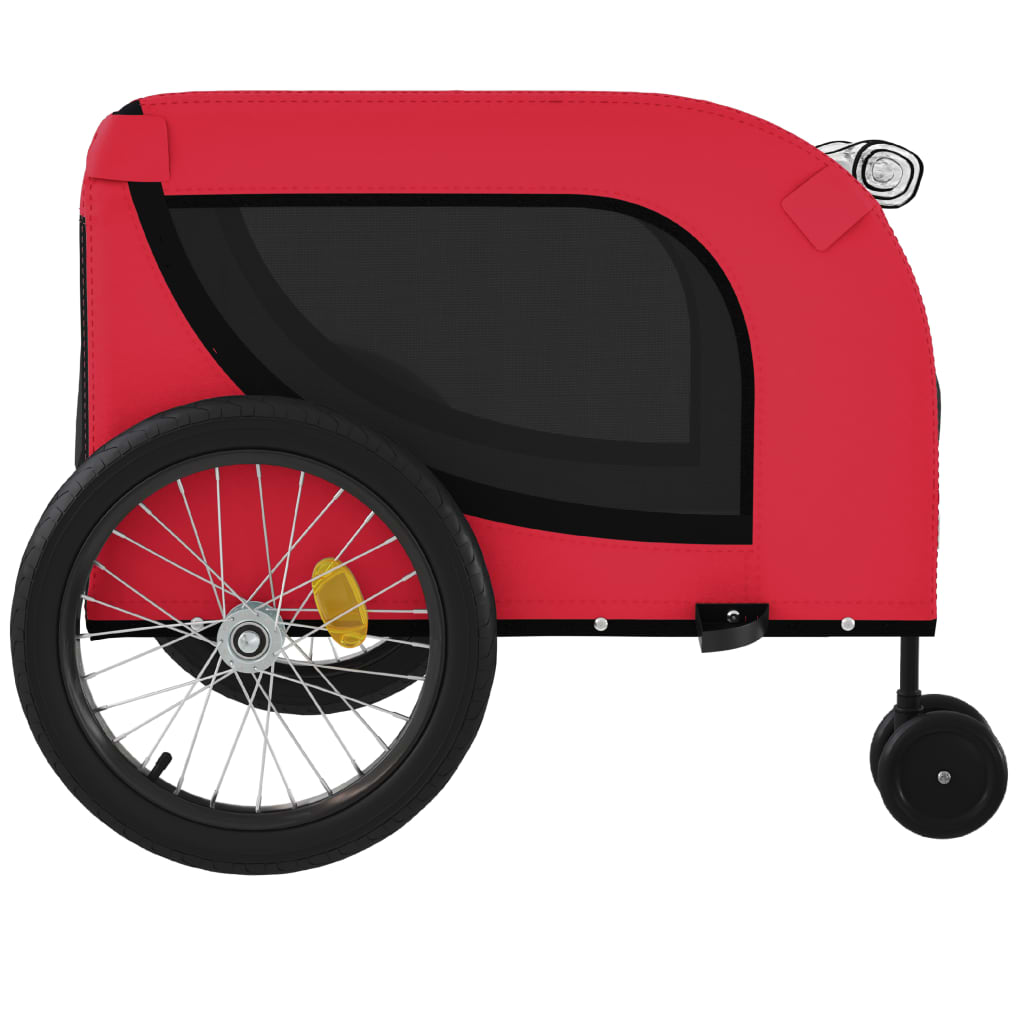 Glamorous Pups : vidaXL Pet Bike Trailer Red and Black Oxford fabric, iron, PVC Small