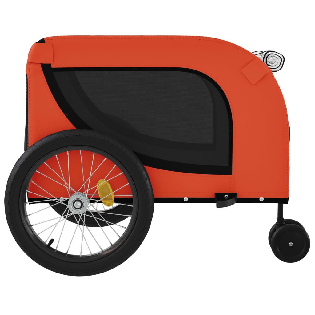 Glamorous Pups : vidaXL Pet Bike Trailer Orange and Black Oxford Fabric, Iron, PVC Small