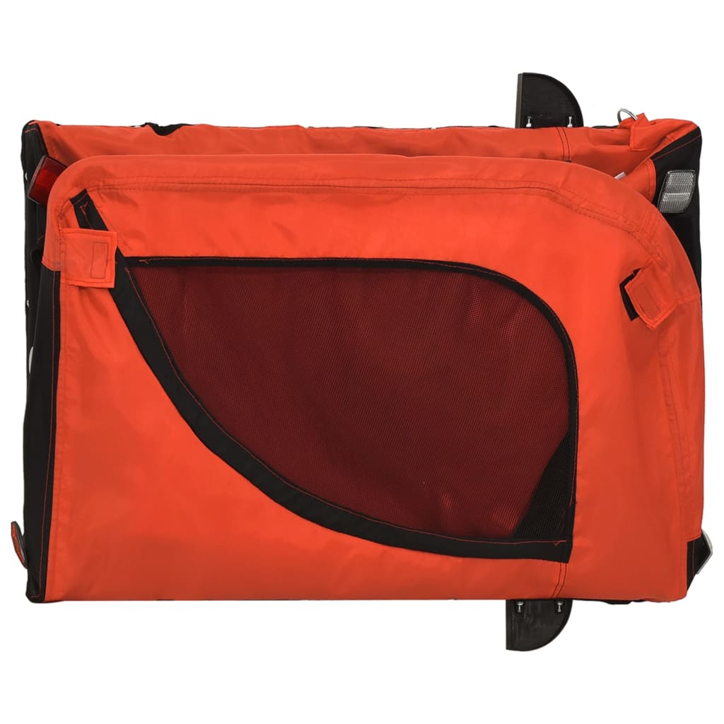 Glamorous Pups : vidaXL Pet Bike Trailer Orange and Black Oxford Fabric, Iron, PVC Small
