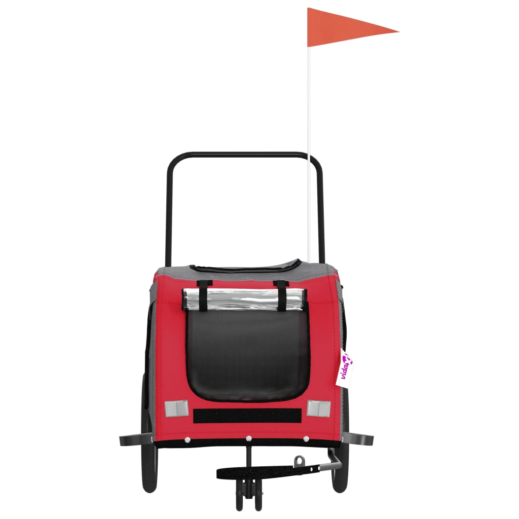 Glamorous Pups : vidaXL Pet Bike Trailer Red Oxford Fabric Small Durable