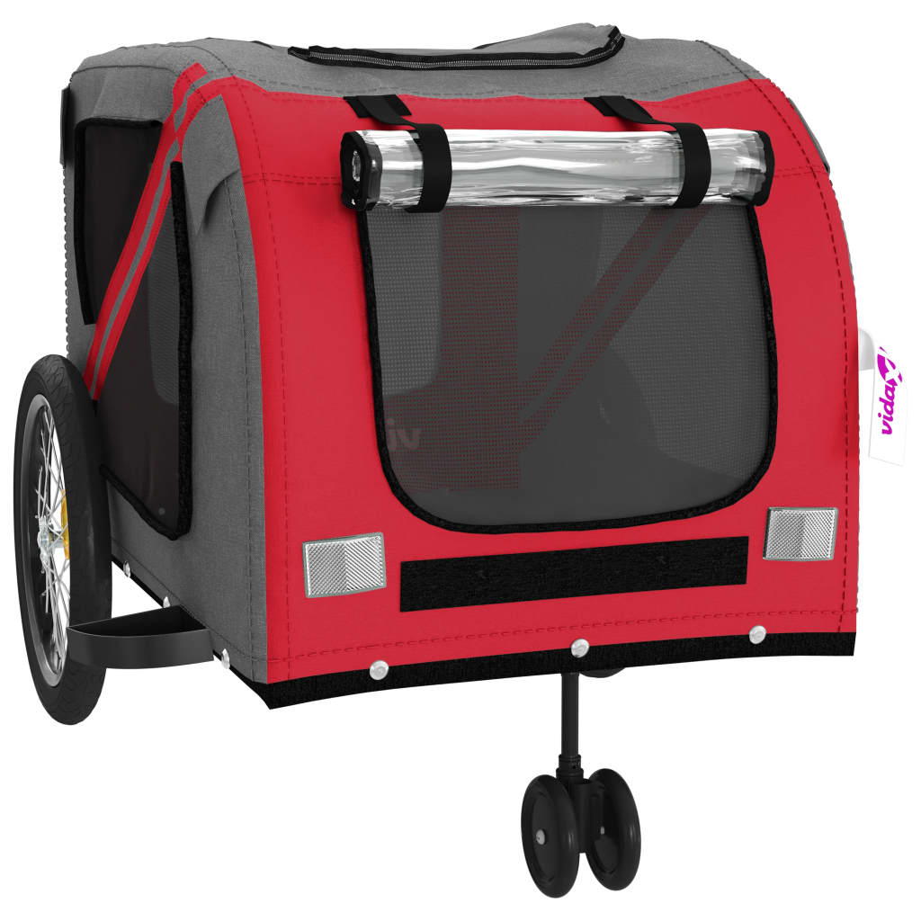 Glamorous Pups : vidaXL Pet Bike Trailer Red Oxford Fabric Small Durable