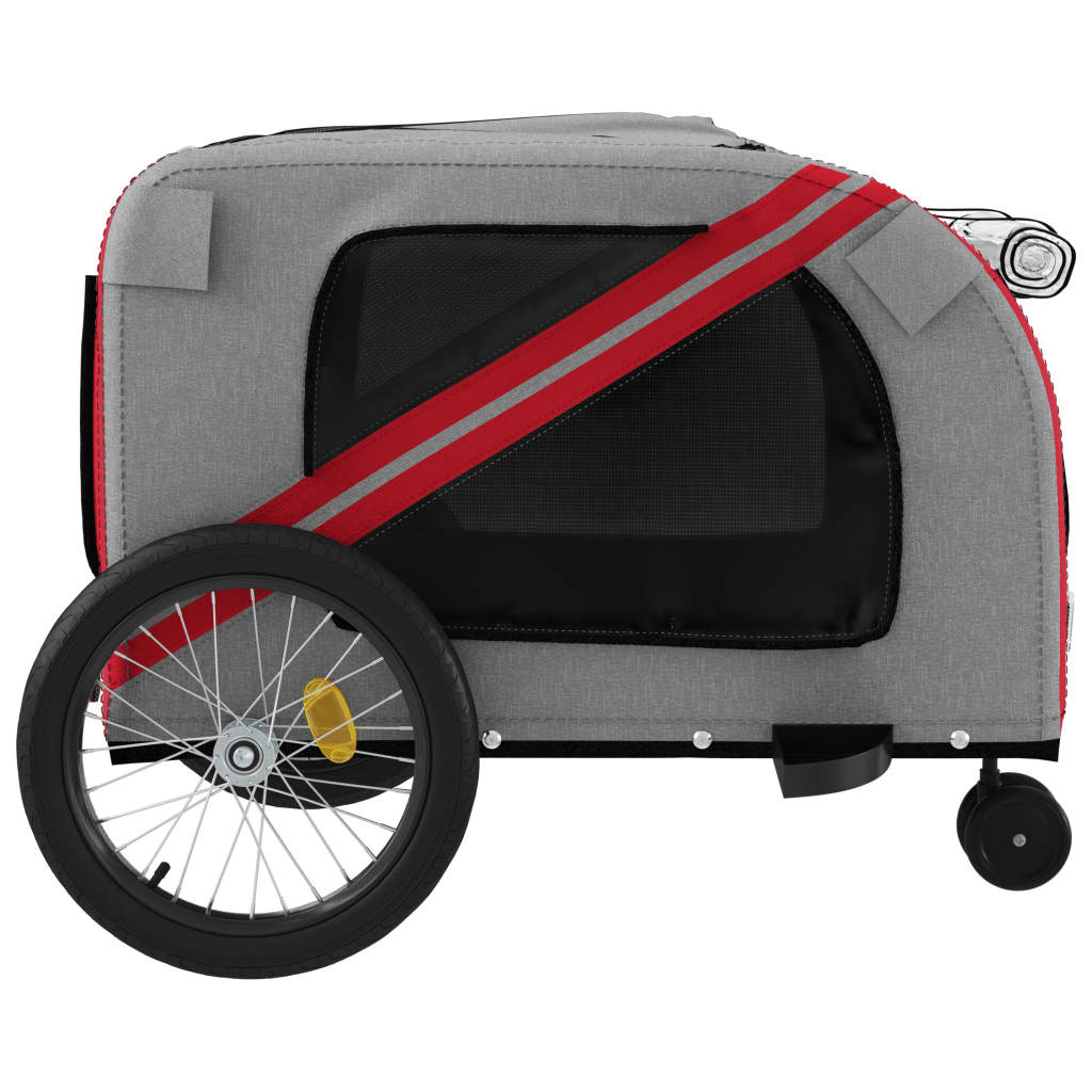 Glamorous Pups : vidaXL Pet Bike Trailer Red Oxford Fabric Small Durable