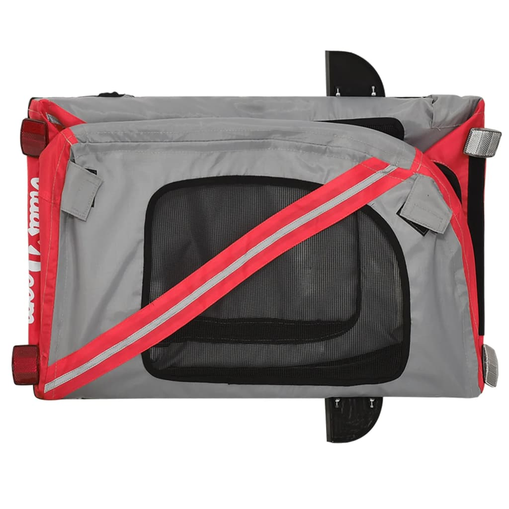Glamorous Pups : vidaXL Pet Bike Trailer Red Oxford Fabric Small Durable