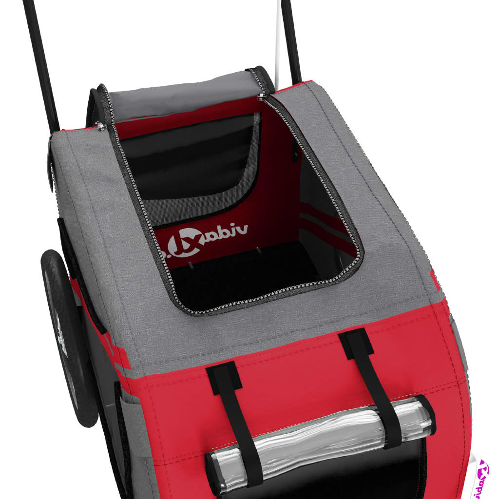 Glamorous Pups : vidaXL Pet Bike Trailer Red Oxford Fabric Small Durable