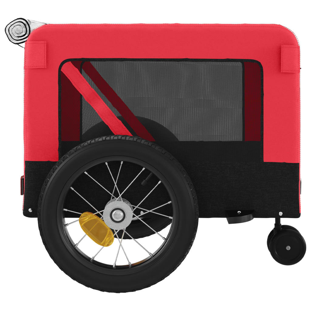 Glamorous Pups : vidaXL Pet Bike Trailer Red and Black Oxford fabric, Iron, PVC Medium