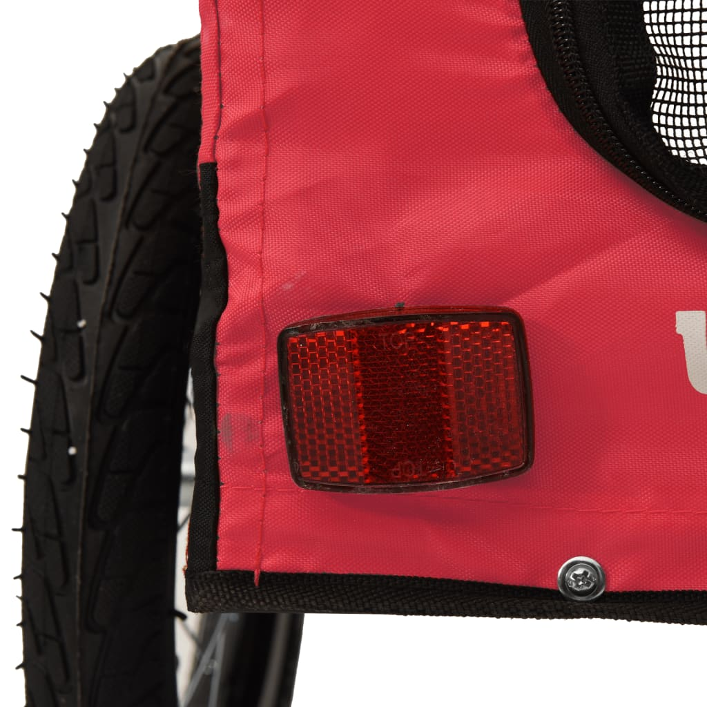 Glamorous Pups : vidaXL Pet Bike Trailer Red and Black Oxford fabric, Iron, PVC Medium