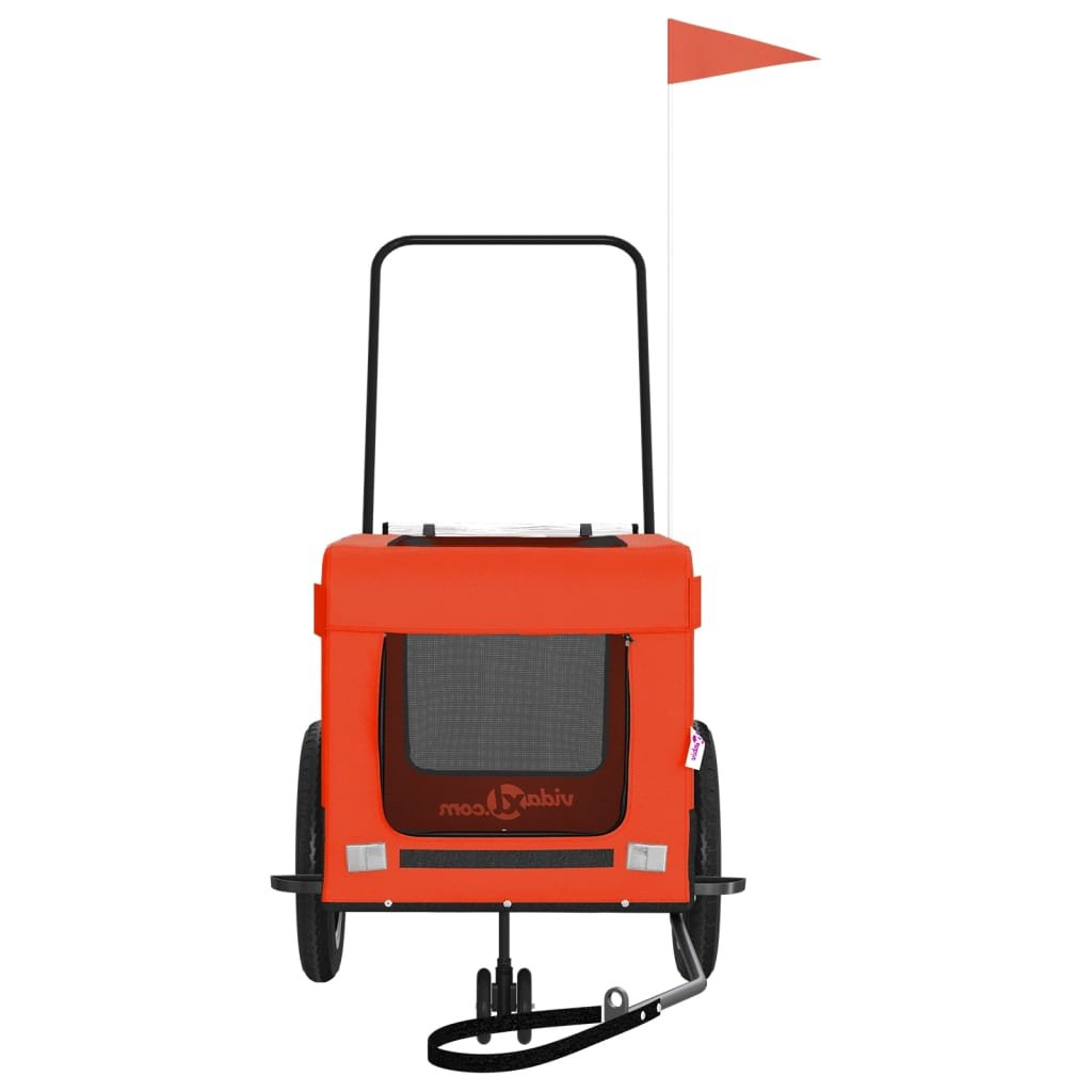 Glamorous Pups : vidaXL Pet Bike Trailer Orange and Black Made from Oxford Fabric, Iron, PVC