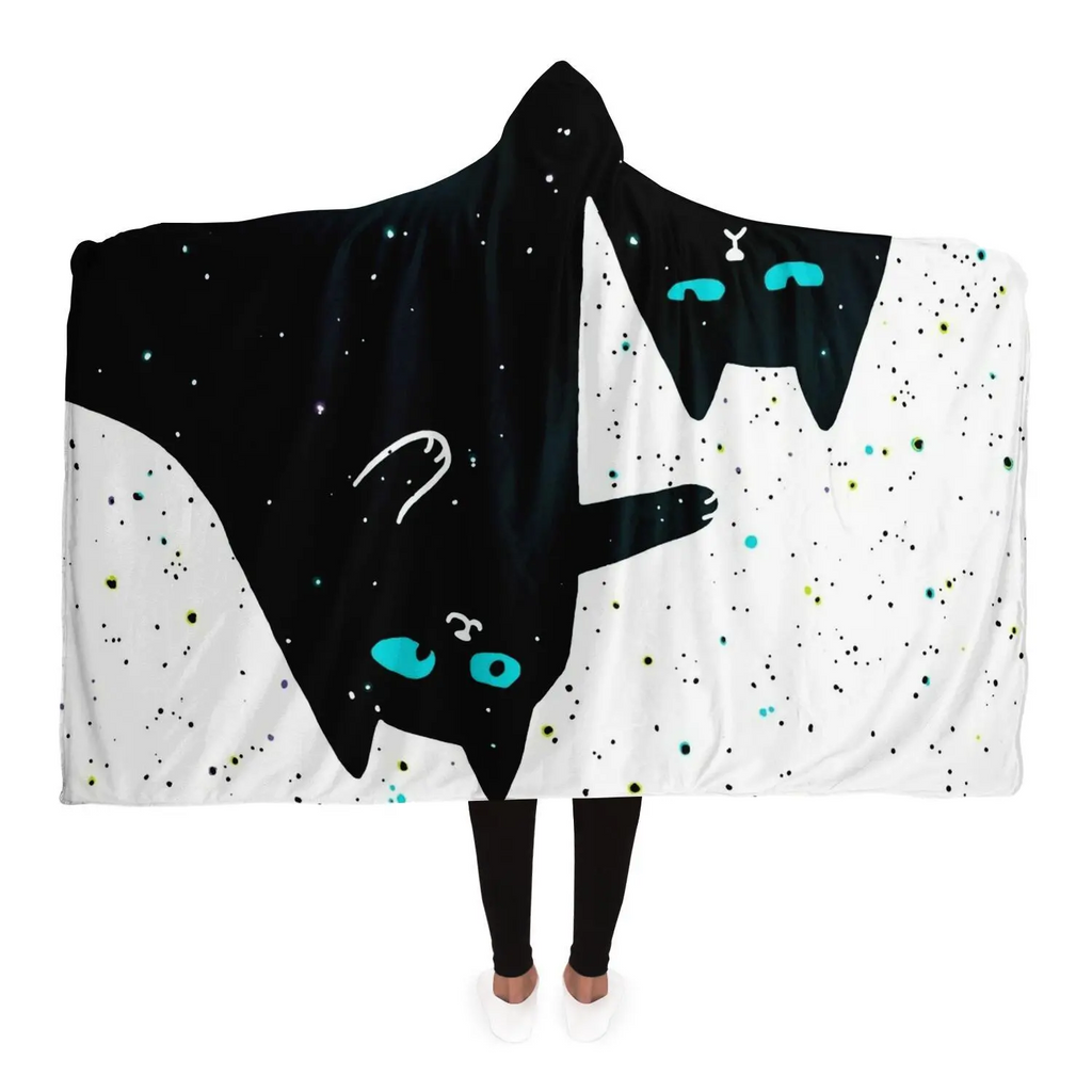 Glamorous Pups : Space cat Hooded Blanket