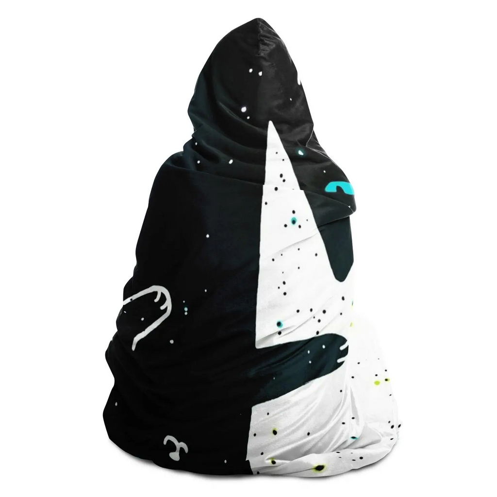 Glamorous Pups : Space cat Hooded Blanket