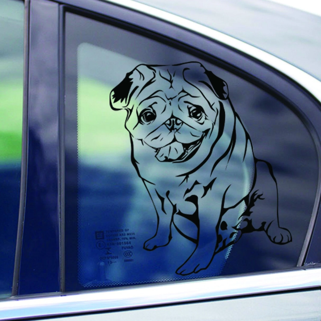 Pug I Love My Dogs Sticker Heart Puppy Pet Cute Animals Decal Vinyl