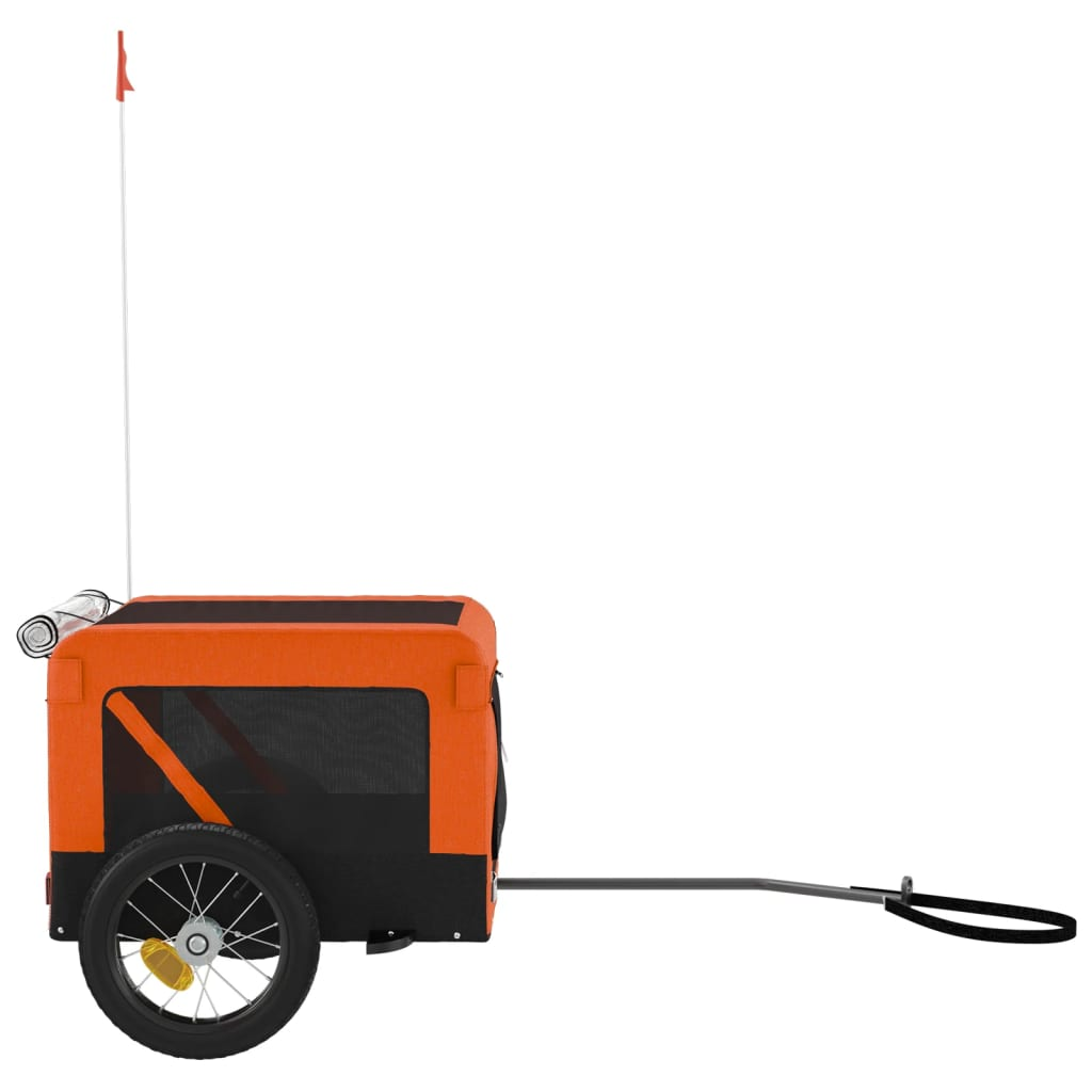 Glamorous Pups : vidaXL Pet Bike Trailer Orange and Black Oxford Fabric, Iron, PVC Small