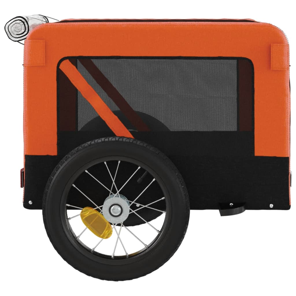 Glamorous Pups : vidaXL Pet Bike Trailer Orange and Black Oxford Fabric, Iron, PVC Small
