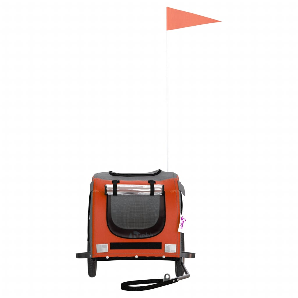Glamorous Pups : vidaXL Pet Bike Trailer Orange and Grey Oxford fabric, Iron, PVC