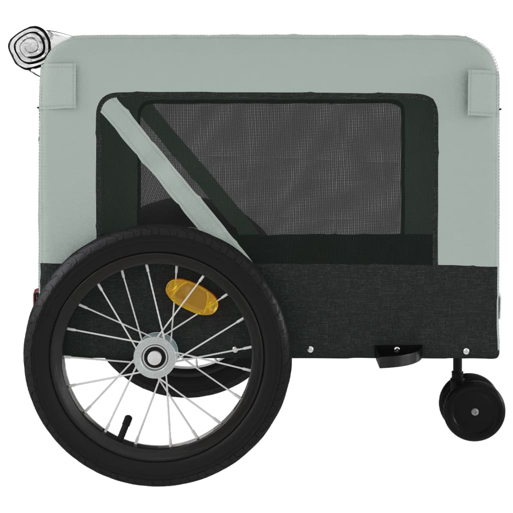 Glamorous Pups : vidaXL Pet Bike Trailer Grey and black Oxford fabric, iron, PVC Medium