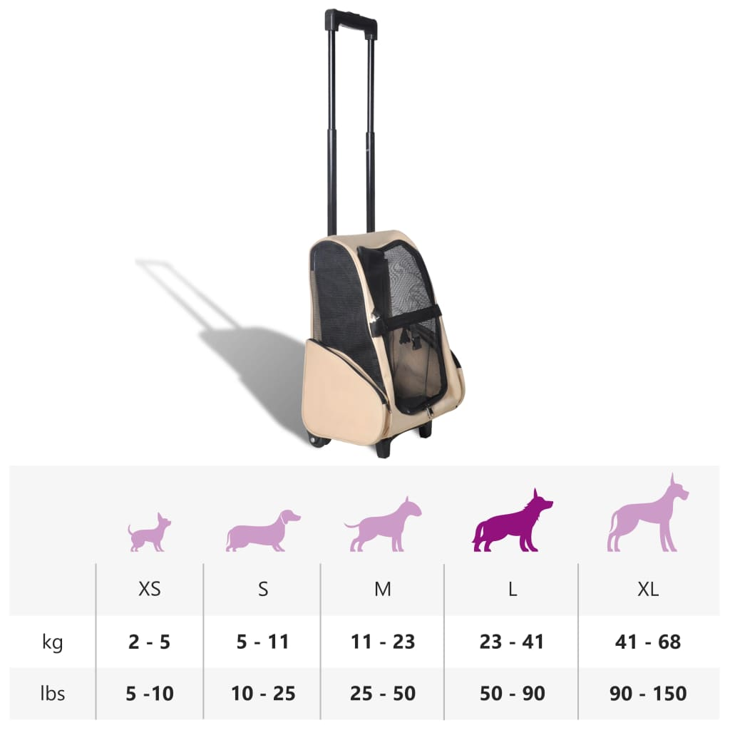 Glamorous Pups : vidaXL Pet Carrier Beige Polyester and Metal Suitable for small pets