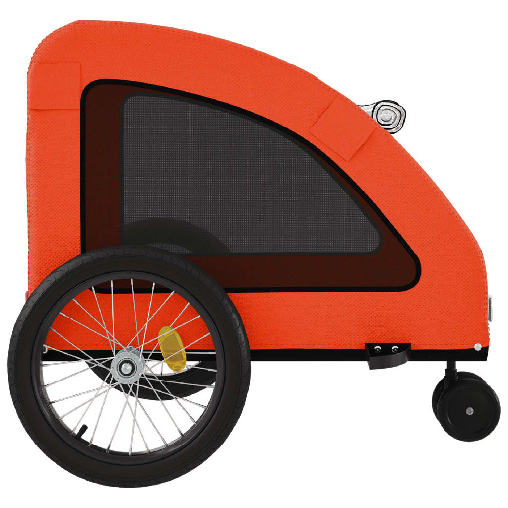 Glamorous Pups : vidaXL Pet Bike Trailer Orange and Grey Oxford Fabric, Iron, PVC