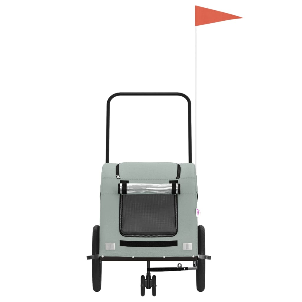 Glamorous Pups : vidaXL Pet Bike Trailer Grey Oxford fabric, iron, PVC Medium Durable