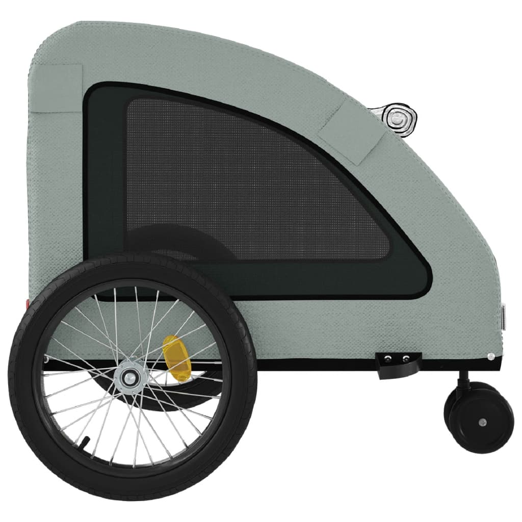 Glamorous Pups : vidaXL Pet Bike Trailer Grey Oxford fabric, iron, PVC Medium Durable