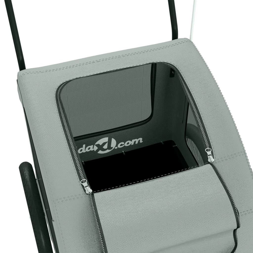 Glamorous Pups : vidaXL Pet Bike Trailer Grey Oxford fabric, iron, PVC Medium Durable