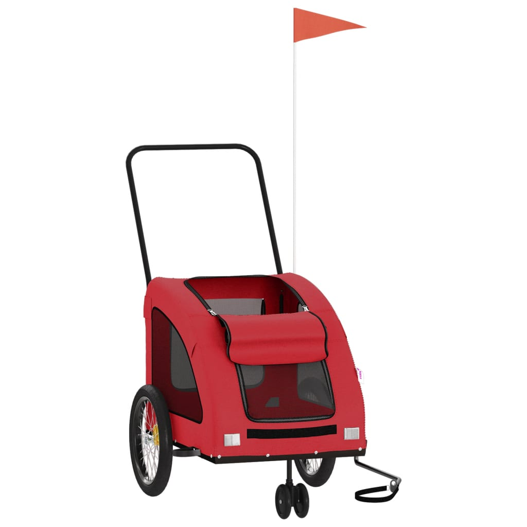 Glamorous Pups : vidaXL Pet Bike Trailer Red Oxford Fabric 53.9 x 26.8 x 28.3 in