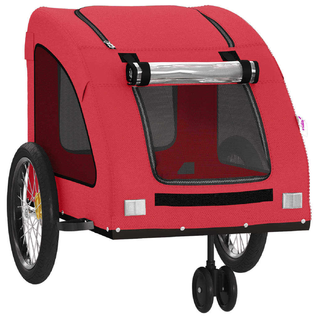 Glamorous Pups : vidaXL Pet Bike Trailer Red Oxford Fabric 53.9 x 26.8 x 28.3 in