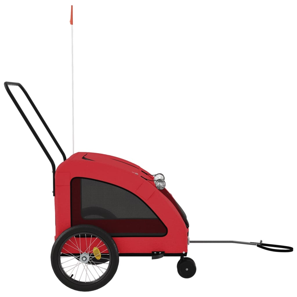 Glamorous Pups : vidaXL Pet Bike Trailer Red Oxford Fabric 53.9 x 26.8 x 28.3 in