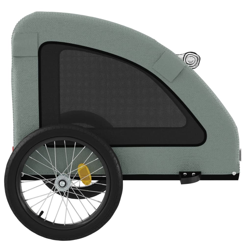 Glamorous Pups : vidaXL Pet Bike Trailer Grey Oxford Fabric, Iron, PVC Small Foldable