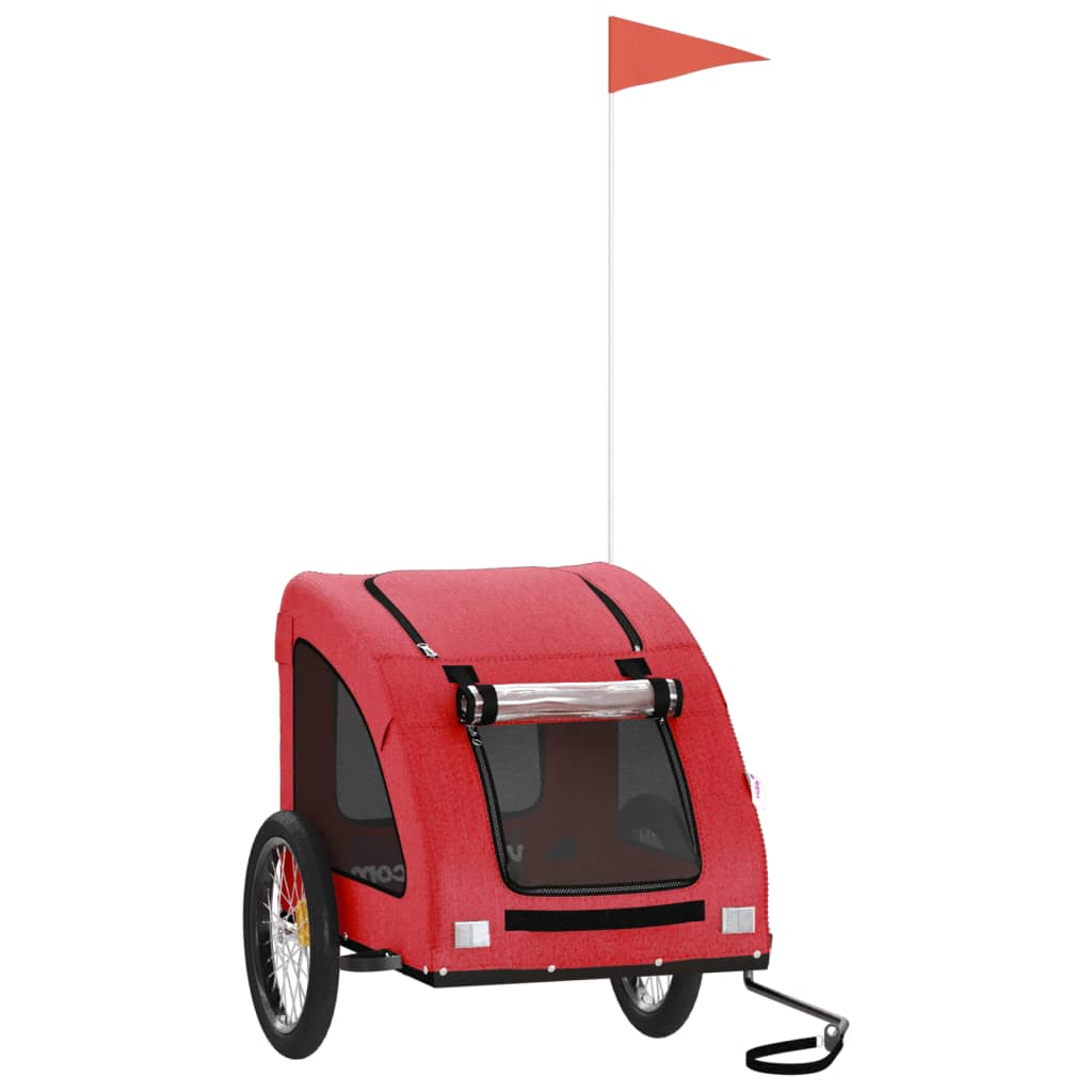Glamorous Pups : vidaXL Pet Bike Trailer Red Oxford fabric Collapsible Bike Trailer