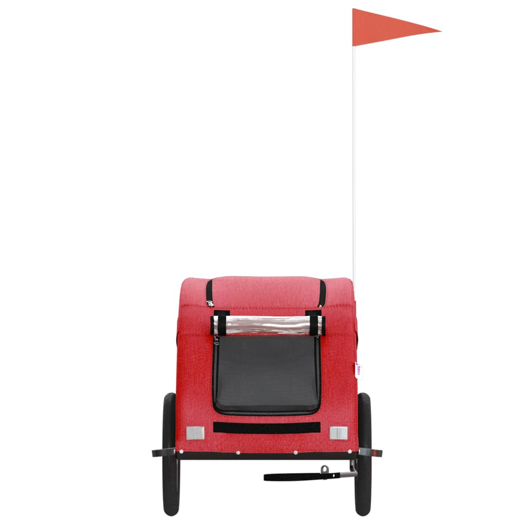 Glamorous Pups : vidaXL Pet Bike Trailer Red Oxford fabric Collapsible Bike Trailer
