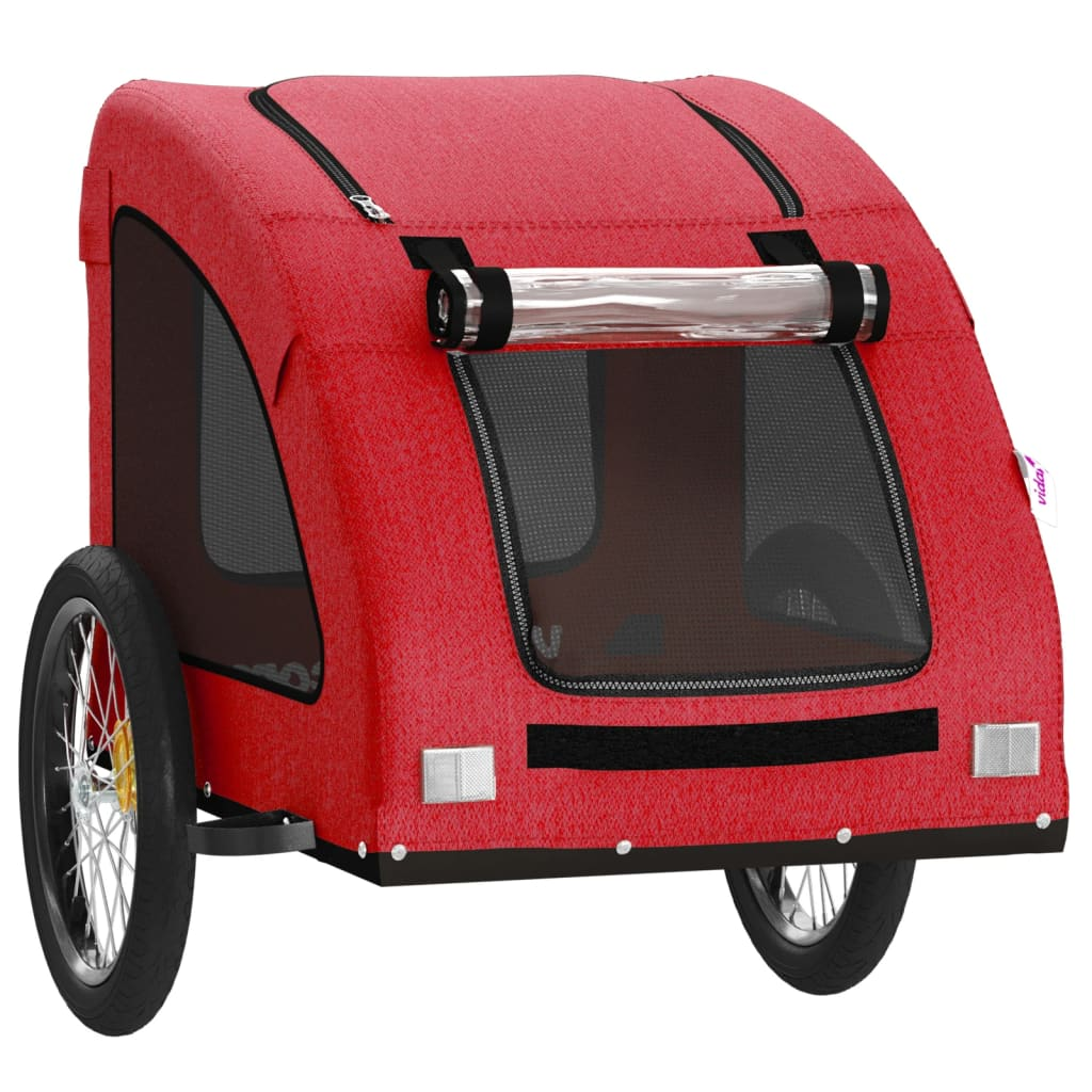 Glamorous Pups : vidaXL Pet Bike Trailer Red Oxford fabric Collapsible Bike Trailer