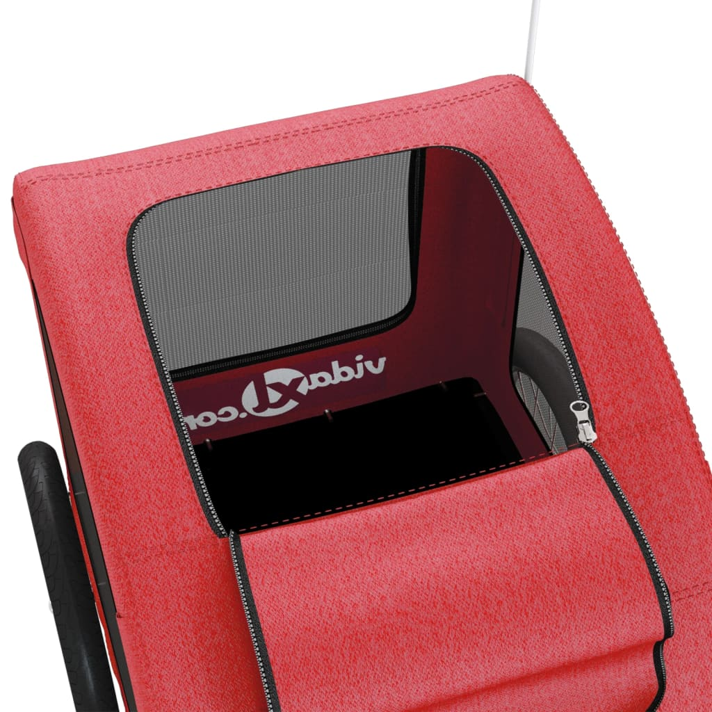 Glamorous Pups : vidaXL Pet Bike Trailer Red Oxford fabric Collapsible Bike Trailer