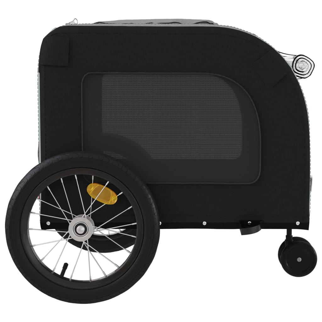 Glamorous Pups : vidaXL Pet Bike Trailer Black and Grey Oxford fabric, Iron, PVC Small