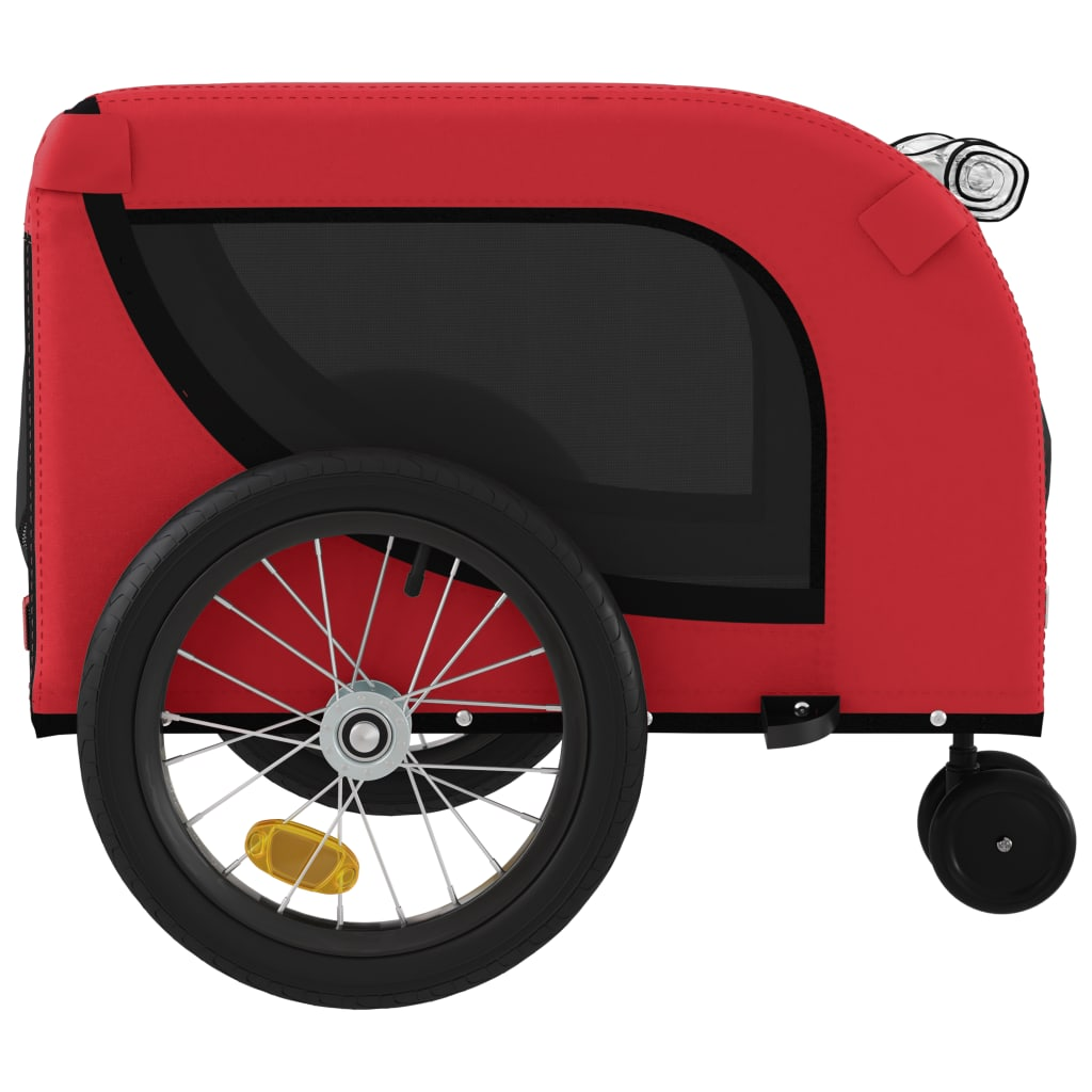 Glamorous Pups : vidaXL Pet Bike Trailer Red and black Oxford fabric, iron, PVC Medium