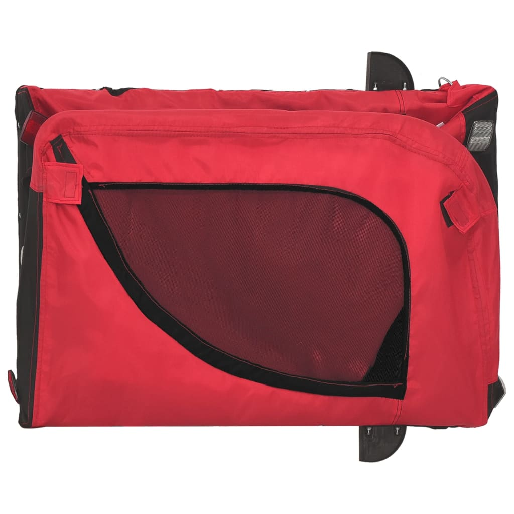 Glamorous Pups : vidaXL Pet Bike Trailer Red and black Oxford fabric, iron, PVC Medium