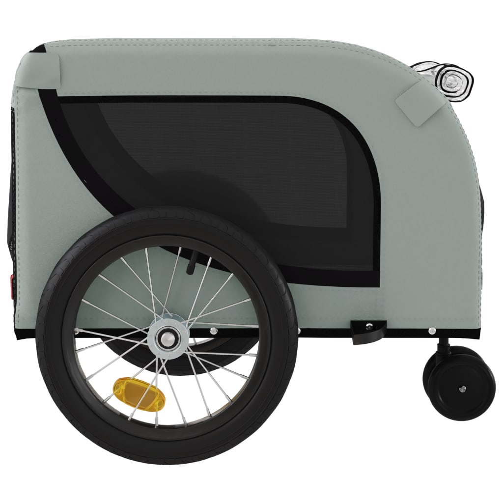 Glamorous Pups : vidaXL Pet Bike Trailer Black and grey Oxford fabric Collapsible