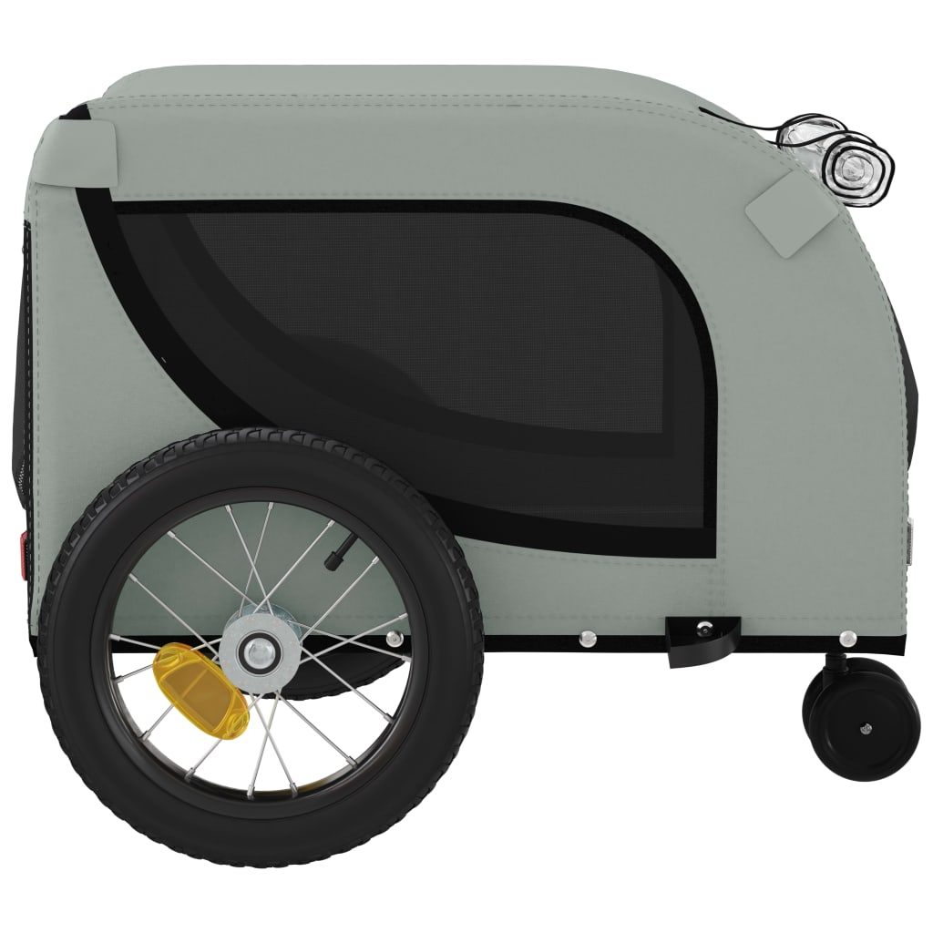 Glamorous Pups : vidaXL Pet Bike Trailer Grey and Black Oxford fabric, iron, PVC Medium