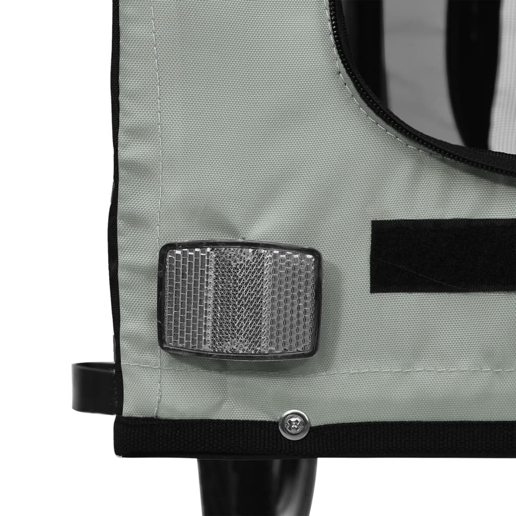 Glamorous Pups : vidaXL Pet Bike Trailer Grey and Black Oxford Fabric, Iron, PVC Sturdy