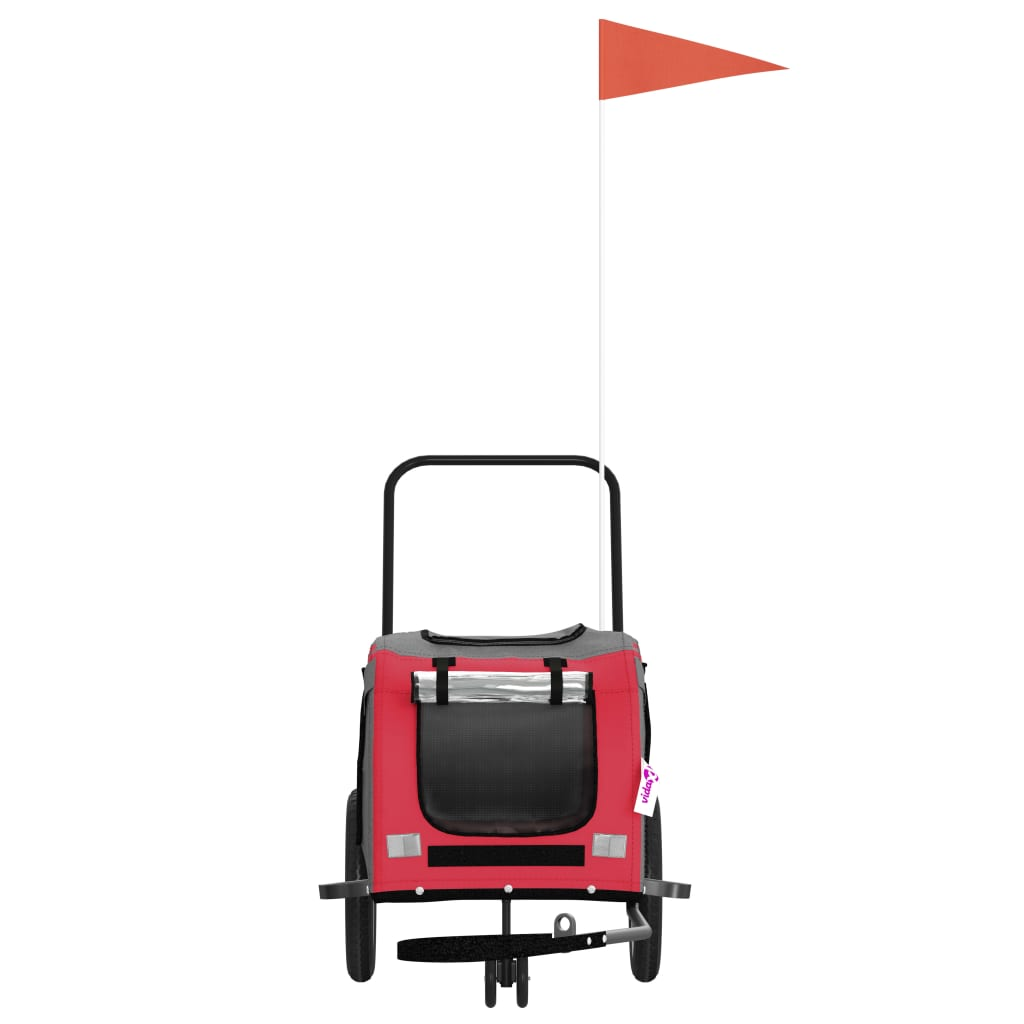 Glamorous Pups : vidaXL Pet Bike Trailer Red and black Oxford fabric, iron, PVC Medium
