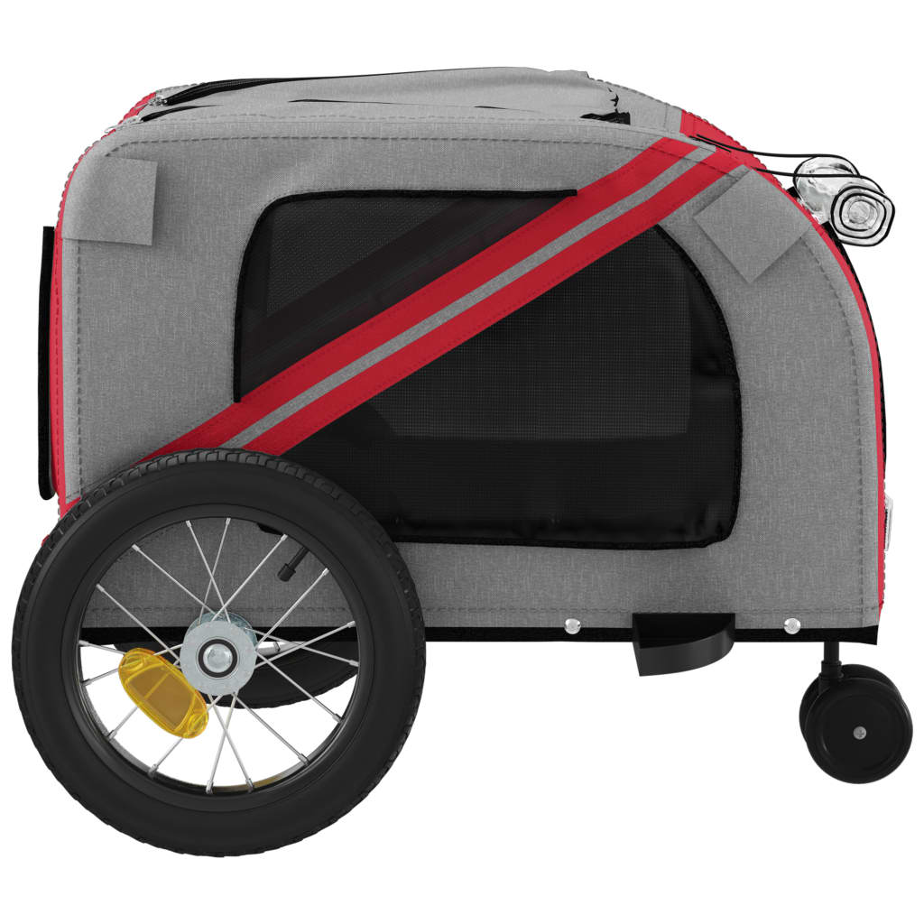 Glamorous Pups : vidaXL Pet Bike Trailer Red and black Oxford fabric, iron, PVC Medium