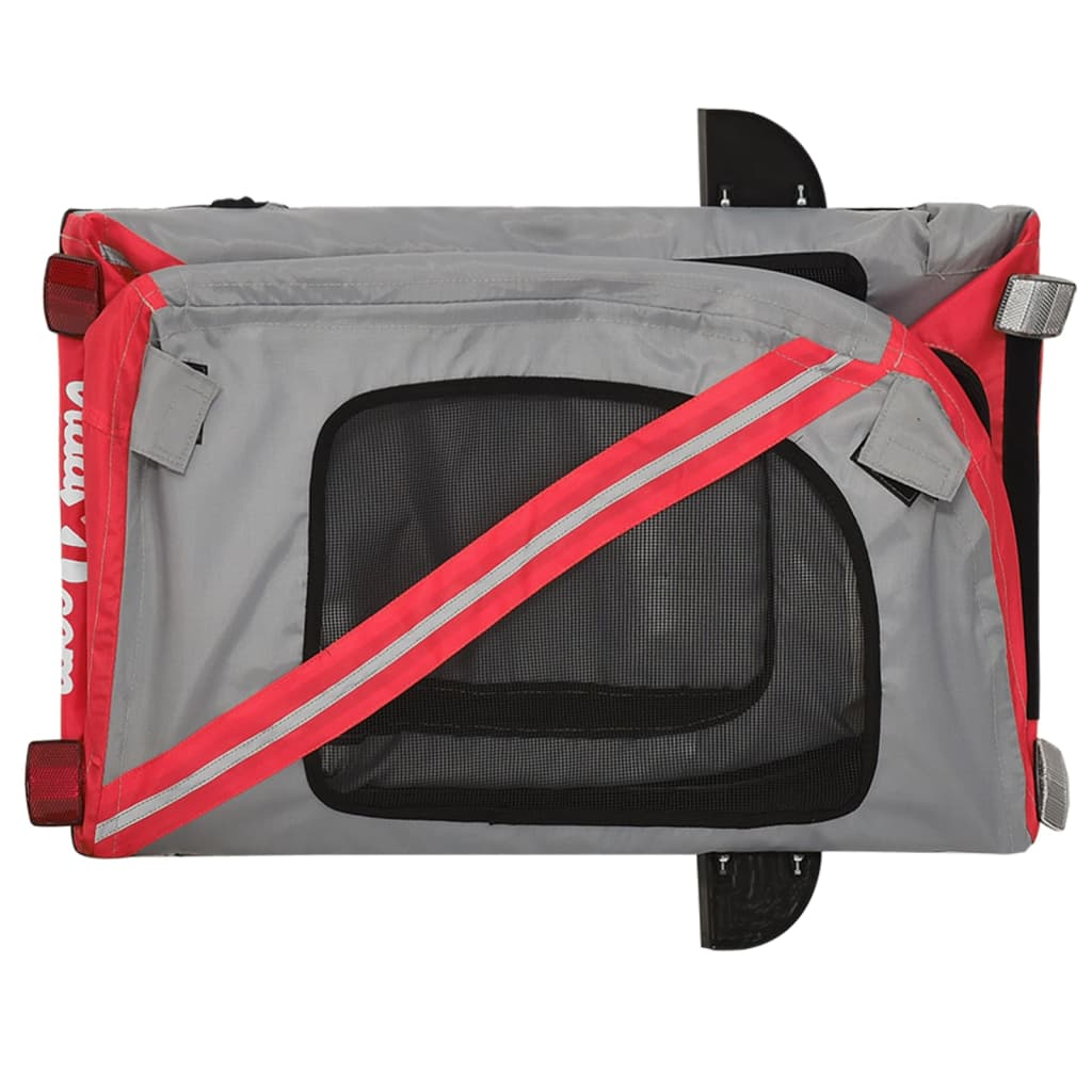 Glamorous Pups : vidaXL Pet Bike Trailer Red and black Oxford fabric, iron, PVC Medium