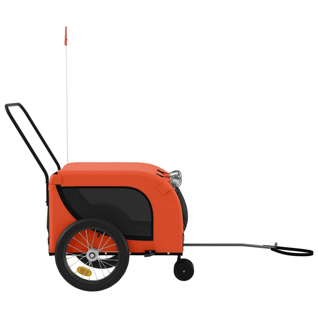 Glamorous Pups : vidaXL Pet Bike Trailer Orange and Black Iron, Oxford fabric, PVC