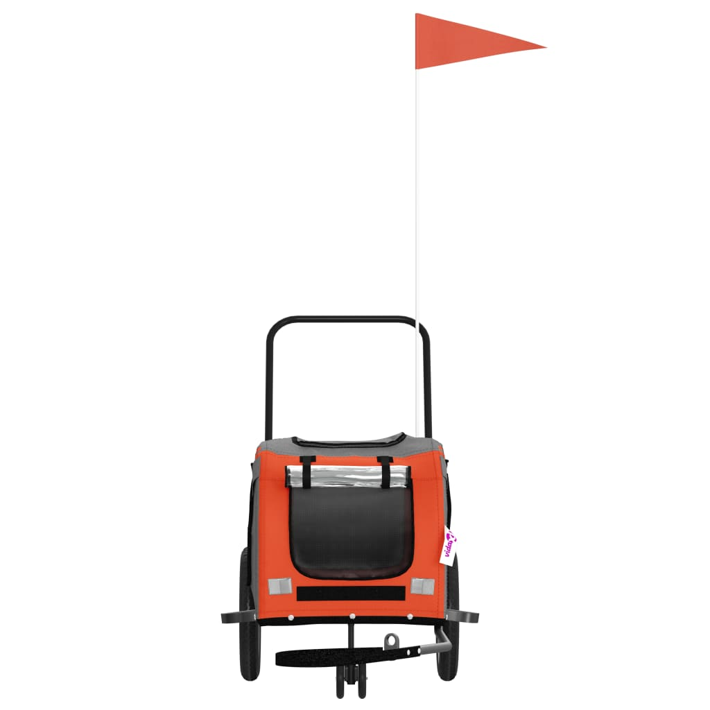 Glamorous Pups : vidaXL Pet Bike Trailer Orange and Black Oxford Fabric, Iron, PVC Small