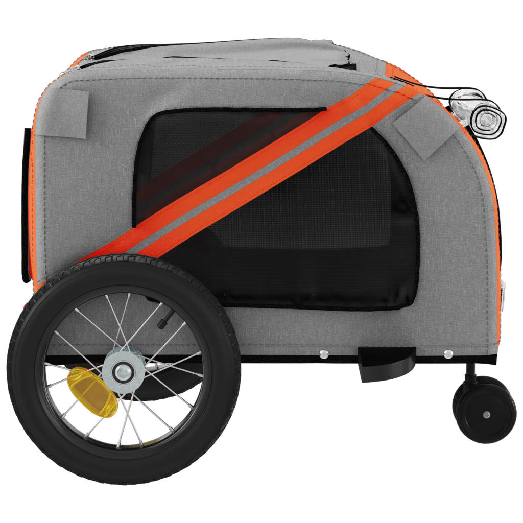 Glamorous Pups : vidaXL Pet Bike Trailer Orange and Black Oxford Fabric, Iron, PVC Small