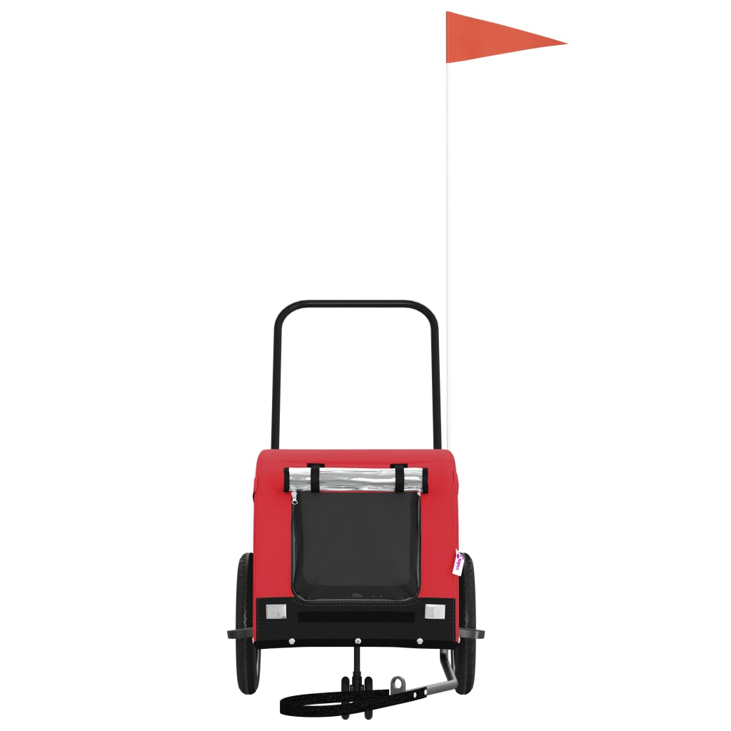 Glamorous Pups : vidaXL Pet Bike Trailer Red and Black Oxford fabric, iron, PVC Durable