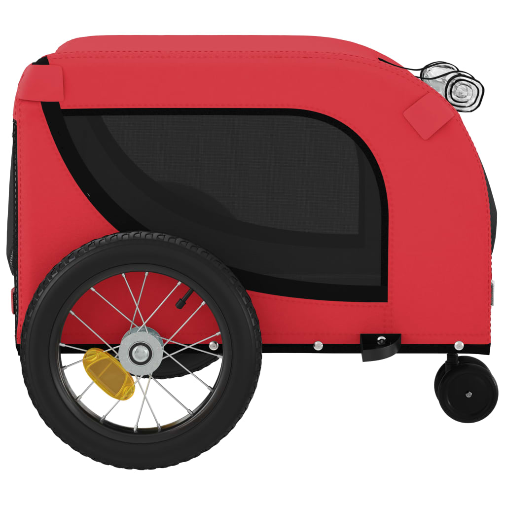 Glamorous Pups : vidaXL Pet Bike Trailer Red and Black Oxford fabric, iron, PVC Durable