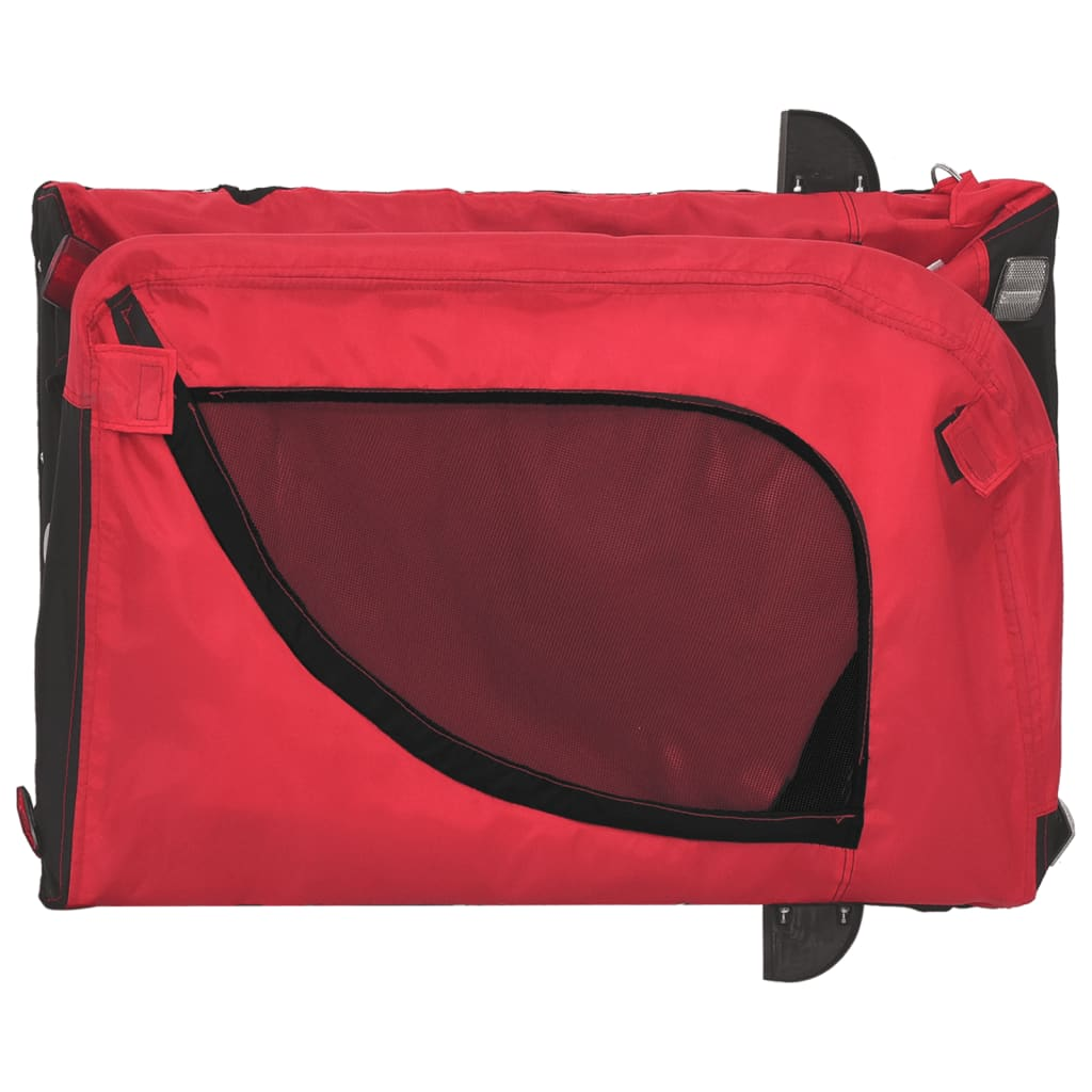Glamorous Pups : vidaXL Pet Bike Trailer Red and Black Oxford fabric, iron, PVC Durable