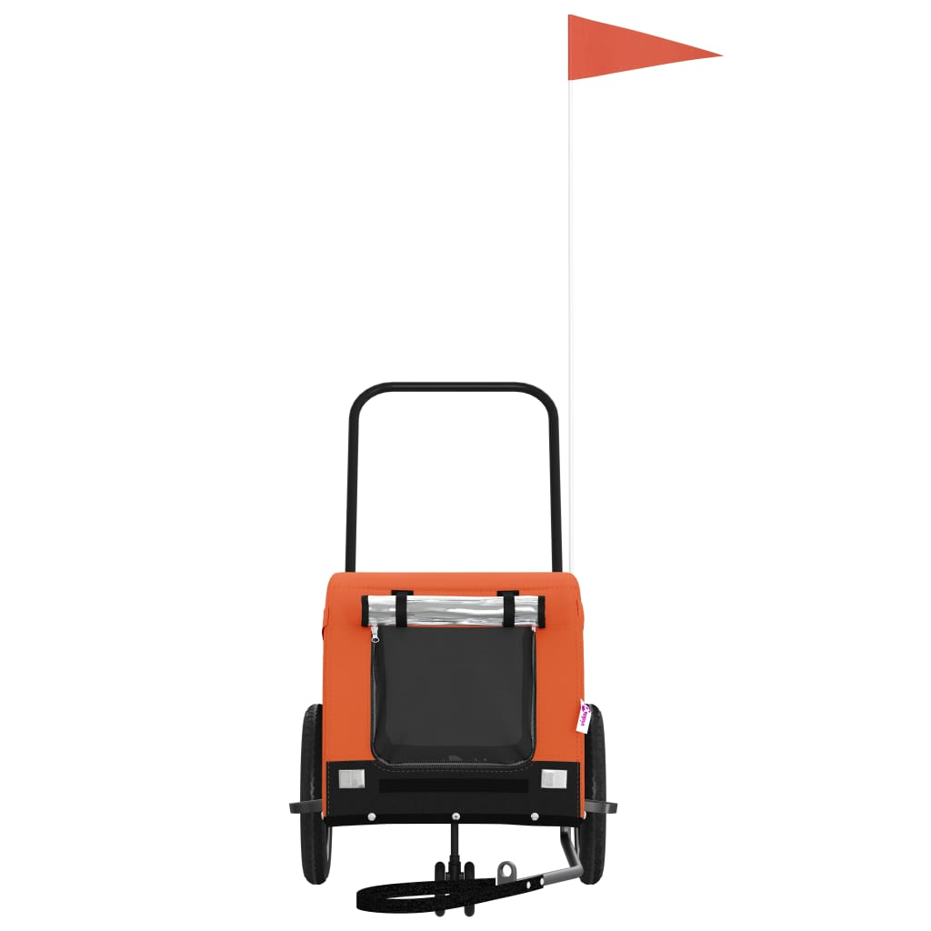 Glamorous Pups : vidaXL Pet Bike Trailer Orange and Black Oxford Fabric, Iron, PVC Small